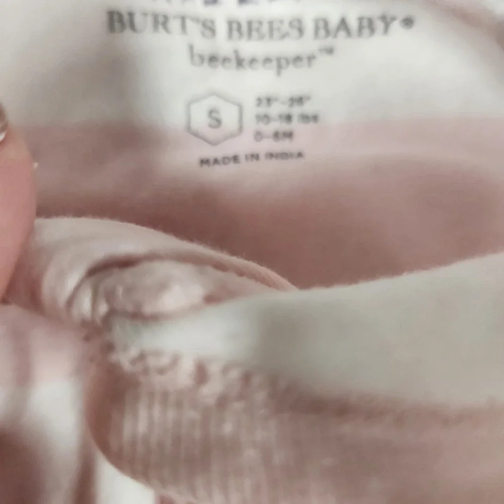 Burt's Bees Baby Beekeeper Sleep Sack Small‎ 0-6 Months Cozy Cotton Pink Stripe